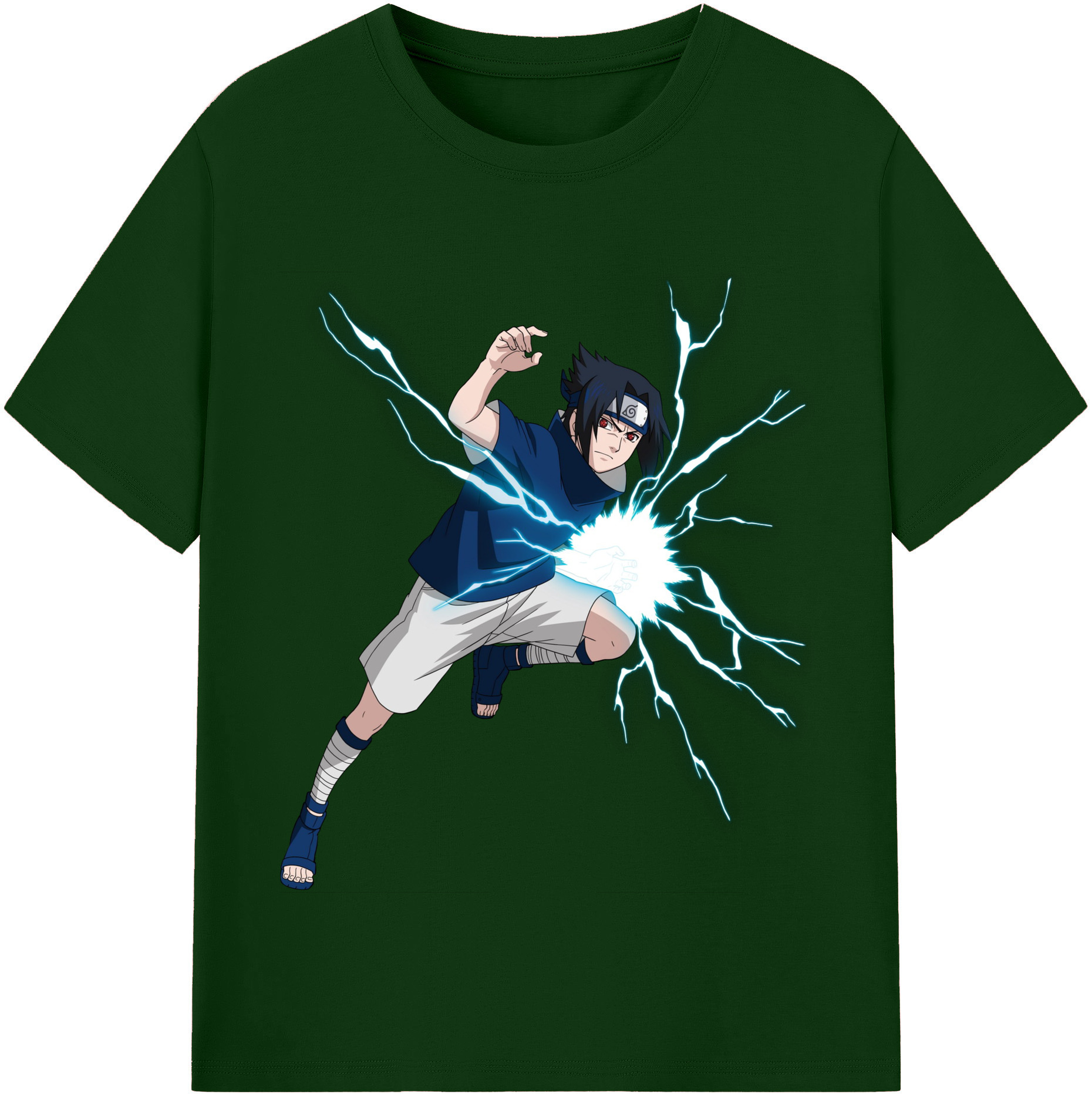 （画像用） NARUTO -ナルト- うちは サスケ Uchiha Sasuke 綿100％半袖Tシャツ（フロントプリント）